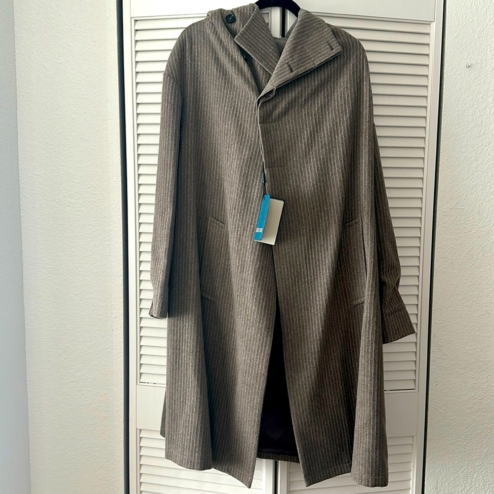 HansCool oversized long coat with hoodie